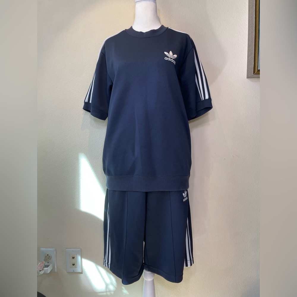 SET of Adidas Originals Crew Pullover & BB Shorts Navy S